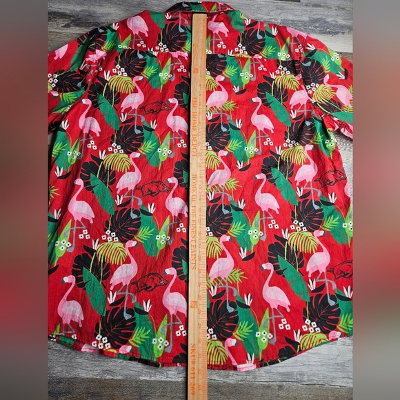 Arkansas Razerbacks Tropical Hawaiian Button Down Shirt 2XL Go Hogs - Picture 5 of 8